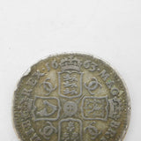 King Charles II Early Milled Silver Shilling Coin First Bust 1663 Fair Condition