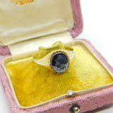 9ct Yellow Gold & Carved Haematite Centurion Intaglio Signet Ring 1990 Birmingha