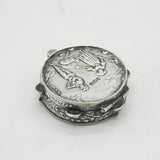 Victorian Sterling Silver Tambourine Form Pill Box Antique 1901 London