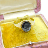 9ct Yellow Gold & Carved Haematite Centurion Intaglio Signet Ring 1990 Birmingha