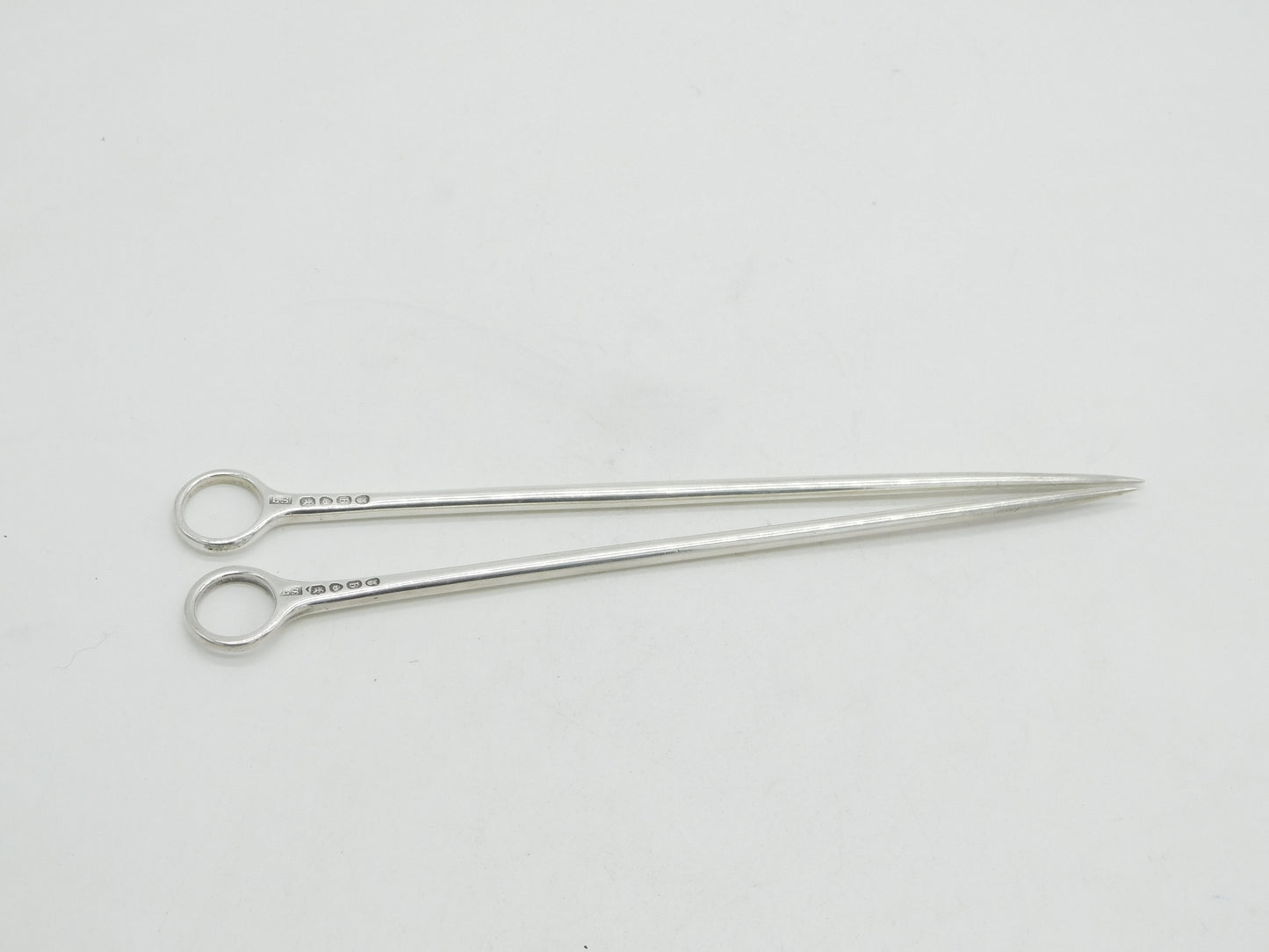 William IV Sterling Silver Meat Skewers Pair Antique 1831 London Lewis Samuel