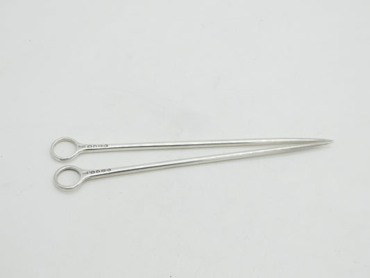 William IV Sterling Silver Meat Skewers Pair Antique 1831 London Lewis Samuel