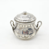 Victorian French 1st Standard .950 Silver Floral Lidded Sugar Bowl Antique c1860