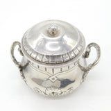 Victorian French 1st Standard .950 Silver Floral Lidded Sugar Bowl Antique c1860