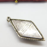 Sterling Silver Morpho Butterfly Wing Mountain Scene Pendant c1920 Art Deco