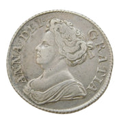 Queen Anne Early Milled Silver Shilling Coin 1712 Antique Very Fine