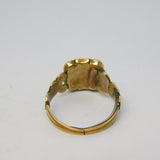 George III 15ct Yellow Gold Hair Set Floral Mourning Ring Antique c1820