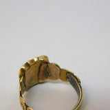 George III 15ct Yellow Gold Hair Set Floral Mourning Ring Antique c1820