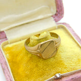 9ct Yellow Gold Essential Square Signet Ring 1973 London Size W UK