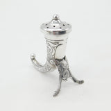 Norwegian Sterling Silver Viking Horn Form Pepper Shaker Magnus Aase c1920