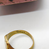 9ct Yellow Gold Essential Square Signet Ring 1973 London Size W UK