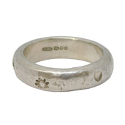 Amanda Mansell Sterling Silver Flower & Cross Band Ring Vintage 1994 London