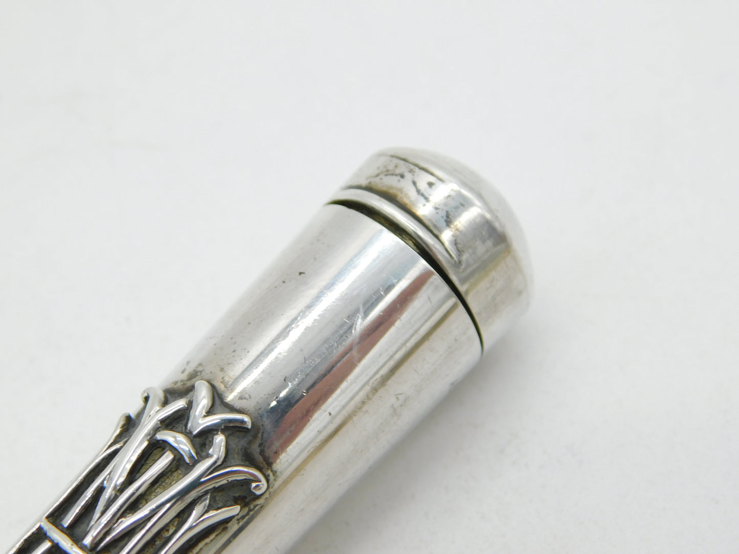 Victorian Sterling Silver Raised Monogram Cheroot Holder Antique 1894 London