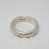 Amanda Mansell Sterling Silver Flower & Cross Band Ring Vintage 1994 London