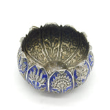 19th Century Indian Kutch Sterling Silver Enamel Sugar Bowl Antique c1880