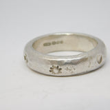 Amanda Mansell Sterling Silver Flower & Cross Band Ring Vintage 1994 London