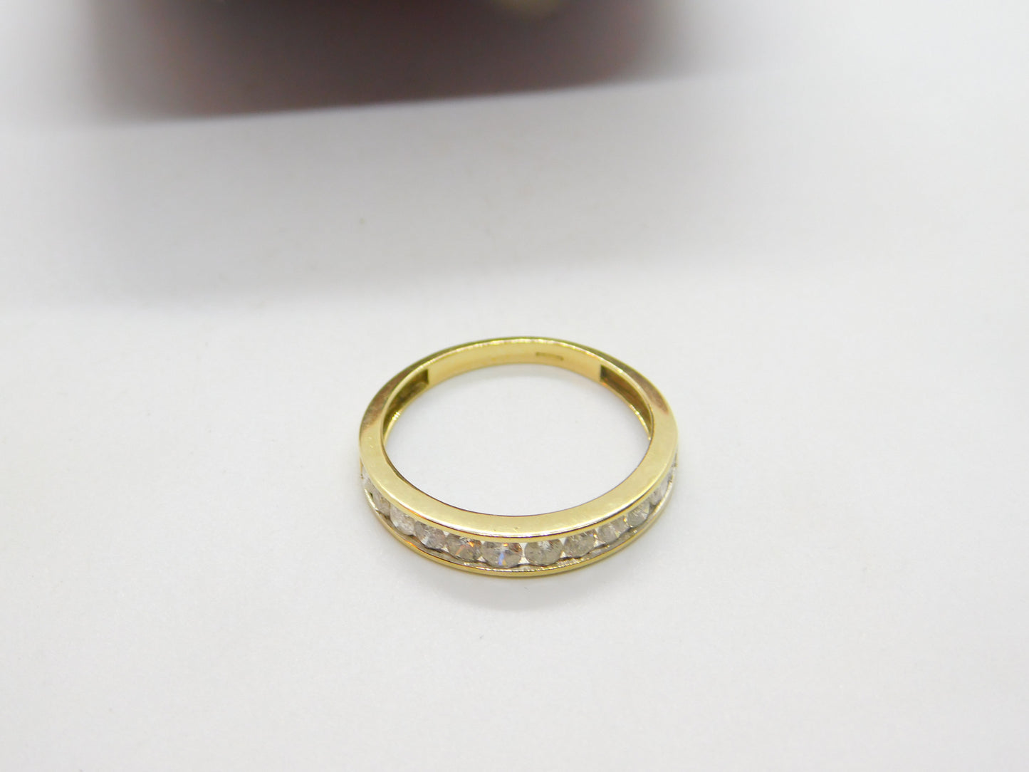 9ct Yellow Gold & 1ct Diamond Half-Eternity Ring Modern 2016 Birmingham