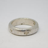 Amanda Mansell Sterling Silver Flower & Cross Band Ring Vintage 1994 London