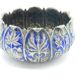 19th Century Indian Kutch Sterling Silver Enamel Sugar Bowl Antique c1880