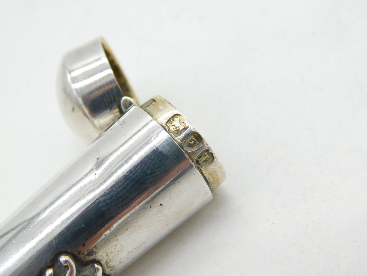 Victorian Sterling Silver Raised Monogram Cheroot Holder Antique 1894 London