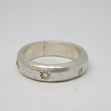 Amanda Mansell Sterling Silver Flower & Cross Band Ring Vintage 1994 London