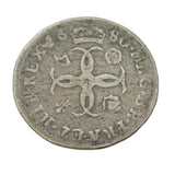 King Charles II Silver Maundy Fourpence Coin Antique 1680 Fine Condition