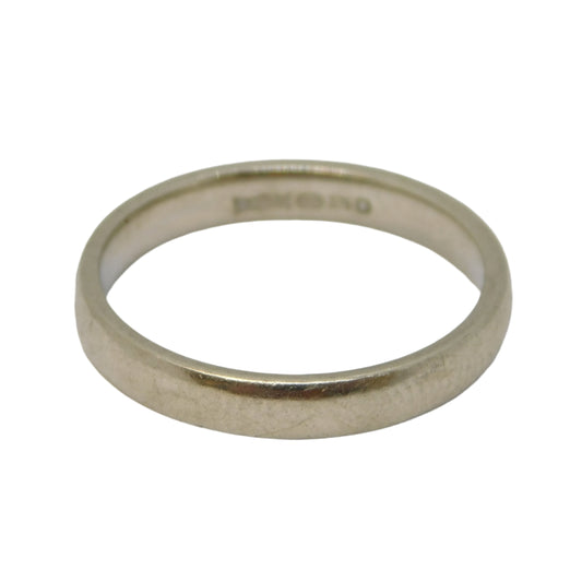 9ct White Gold Wedding Band Ring Vintage c2000 London B. Bros