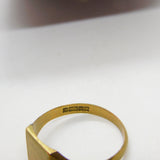 9ct Yellow Gold Essential Square Signet Ring 1969 Birmingham Vintage