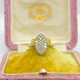 9ct Yellow Gold & Diamond Set Cluster Ring Vintage 1997 Birmingham