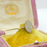 9ct Yellow Gold & Diamond Set Cluster Ring Vintage 1997 Birmingham