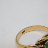 Edwardian 9ct Gold & Turquoise Lover's Knot Sweetheart Ring Antique c1910