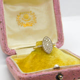 9ct Yellow Gold & Diamond Set Cluster Ring Vintage 1997 Birmingham