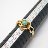 Edwardian 9ct Gold & Turquoise Lover's Knot Sweetheart Ring Antique c1910