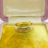 9ct Yellow Gold & Illusion Set Diamond Boat Ring Vintage c1960 Sheffield
