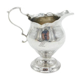 George III Sterling Silver Crested Pedestal Cream Jug Antique 1763 London