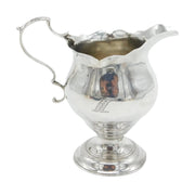 George III Sterling Silver Crested Pedestal Cream Jug Antique 1763 London