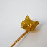 Victorian Boxed 18ct Yellow Gold Fox Mask Stick Pin Antique c1890 Edinburgh