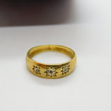 9ct Yellow Gold & Illusion Set Diamond Boat Ring Vintage c1960 Sheffield