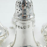George III Four Piece Sterling Silver Pepper Shaker Set Antique 1804 London