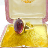 9ct Yellow Gold & Cabochon Almandine Garnet Dress Ring c1920 Art Deco