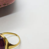 9ct Yellow Gold & Cabochon Almandine Garnet Dress Ring c1920 Art Deco