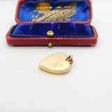 Victorian Gold Plated Heart Shaped Sweetheart Pendant with Ruby Paste c1900