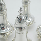 George III Four Piece Sterling Silver Pepper Shaker Set Antique 1804 London