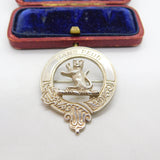 Scottish Sterling Silver 'Sans Peur' Without Fear Clan Brooch 1985 Edinburgh