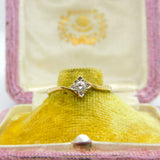 9ct Yellow Gold & 0.1ct Diamond Solitaire Ring Antique c1940 Art Deco