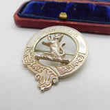 Scottish Sterling Silver 'Sans Peur' Without Fear Clan Brooch 1985 Edinburgh