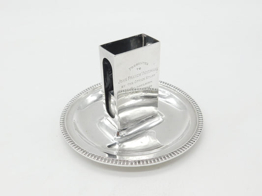 Sterling Silver Ashtray with Matchbox Holder Antique 1926 London Art Deco