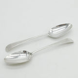 George III Hester Bateman Sterling Silver Serving Spoons Pair Antique 1780
