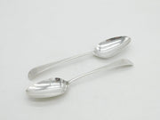 George III Hester Bateman Sterling Silver Serving Spoons Pair Antique 1780