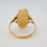 Victorian 15ct Yellow Gold & Oval-Cut White Opal Dress Ring Antique c1880